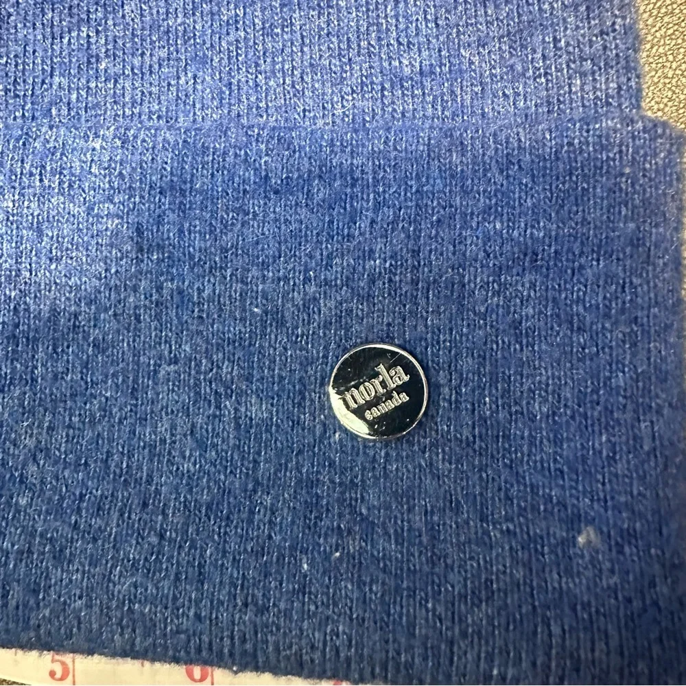 Norla Canada Alpaca Wool Cotton blend beanie hat blue unisex winter warm Anthro